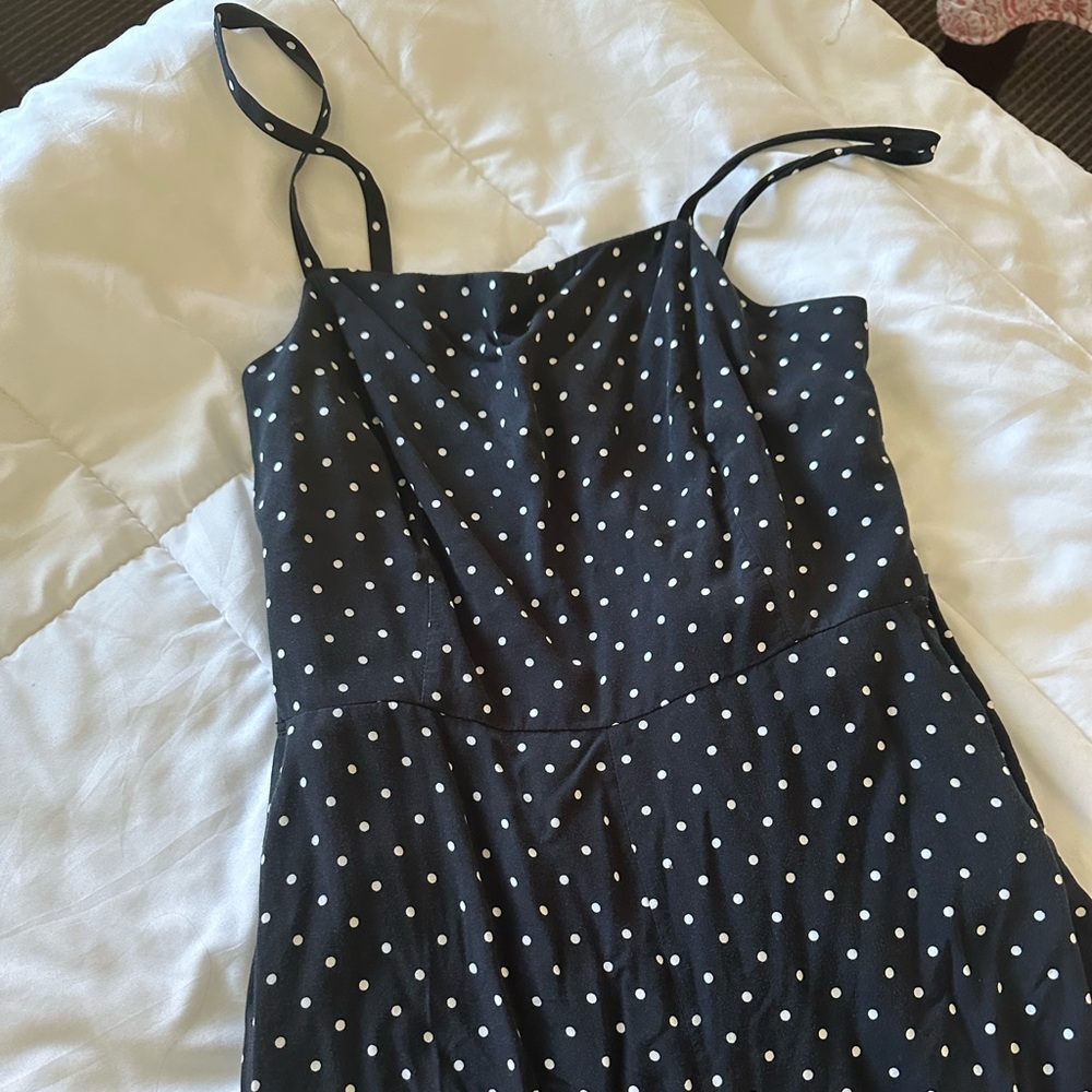 Black and white polka dot jumpsuit